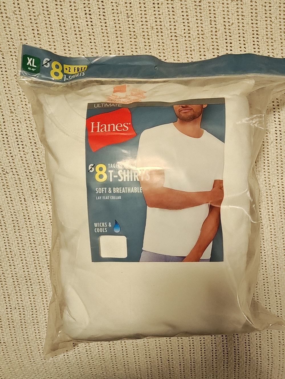 Hanes Ultimate Tagless Men's T Shirts 8-Pack